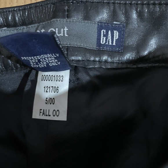 Vintage The Gap Genuine Leather Riding Pants Y2K Bootcut Black Womens Sz 4 - Picture 7 of 7